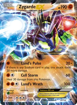 Zygarde EX — Fates Collide #54, 2016. Illustrated by 5ban Graphics.