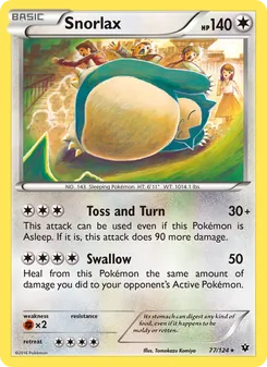 Snorlax — Fates Collide #77, 2016. Illustrated by Tomokazu Komiya.