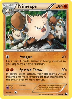 Primeape — Steam Siege #53, 2016. Illustrated by Masakazu Fukuda.