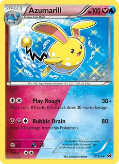 Azumarill — Steam Siege #77, 2016. Illustrated by Sanosuke Sakuma.
