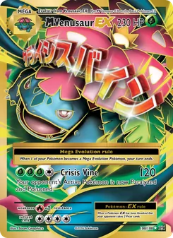 M Venusaur EX — Evolutions #100, 2016. Illustrated by 5ban Graphics.