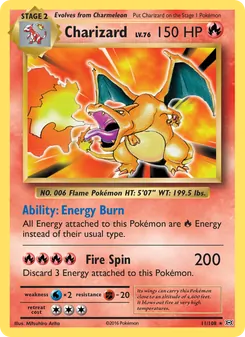Charizard — Evolutions #11, 2016. Illustrated by Mitsuhiro Arita.