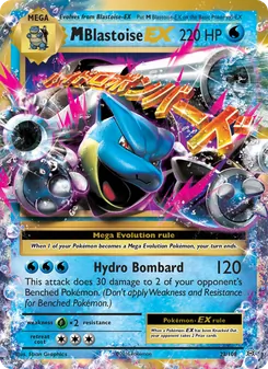 M Blastoise EX — Evolutions #22, 2016. Illustrated by 5ban Graphics.