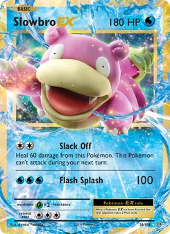 Slowbro EX — Evolutions #26, 2016. Illustrated by Ayaka Yoshida.