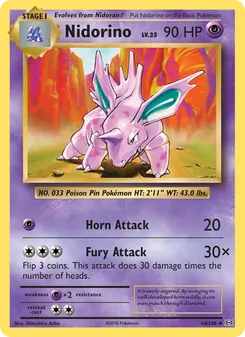 Nidorino — Evolutions #44, 2016. Illustrated by Mitsuhiro Arita.