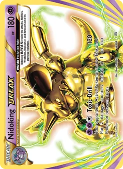 Nidoking BREAK — Evolutions #46, 2016. Illustrated by 5ban Graphics.