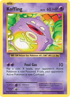 Koffing — Evolutions #50, 2016. Illustrated by Mitsuhiro Arita.