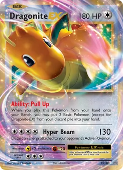 Dragonite EX — Evolutions #72, 2016. Illustrated by Ayaka Yoshida.