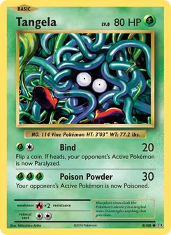 Tangela — Evolutions #8, 2016. Illustrated by Mitsuhiro Arita.