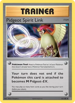 Pidgeot Spirit Link — Evolutions #81, 2016. Illustrated by 5ban Graphics.