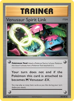 Venusaur Spirit Link — Evolutions #89, 2016. Illustrated by 5ban Graphics.