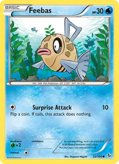 Feebas — Flashfire #22, 2014. Illustrated by Shigenori Negishi.