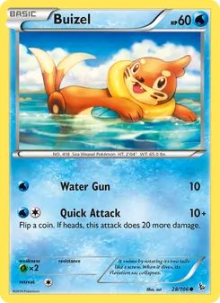 Buizel — Flashfire #28, 2014. Illustrated by sui.