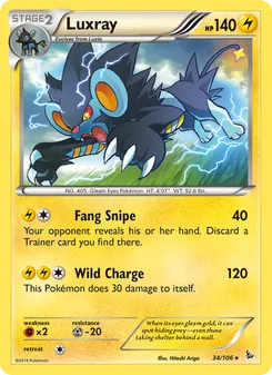 Luxray — Flashfire #34, 2014. Illustrated by Hitoshi Ariga.