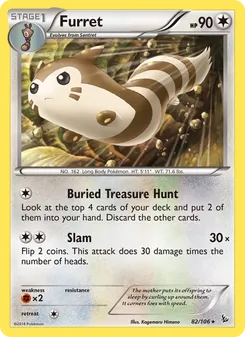 Furret — Flashfire #82, 2014. Illustrated by Kagemaru Himeno.