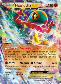 Hawlucha EX — Furious Fists #64, 2014. Illustrated by 5ban Graphics.
