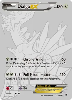 Dialga EX — Phantom Forces #122, 2014. Illustrated by Ayaka Yoshida.