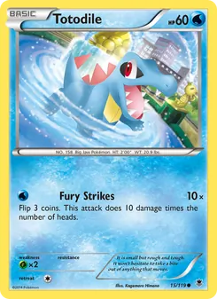 Totodile — Phantom Forces #15, 2014. Illustrated by Kagemaru Himeno.