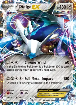 Dialga EX — Phantom Forces #62, 2014. Illustrated by Ayaka Yoshida.