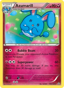 Azumarill — Primal Clash #103, 2015. Illustrated by MAHOU.