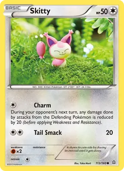 Skitty — Primal Clash #113, 2015. Illustrated by Yuka Morii.