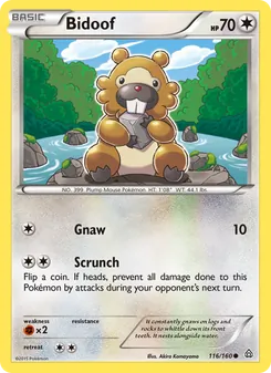 Bidoof — Primal Clash #116, 2015. Illustrated by Akira Komayama.