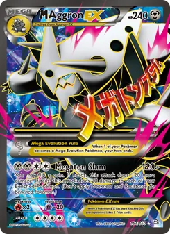 M Aggron EX — Primal Clash #154, 2015. Illustrated by 5ban Graphics.