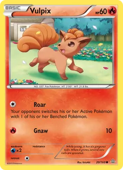 Vulpix — Primal Clash #20, 2015. Illustrated by kirisAki.