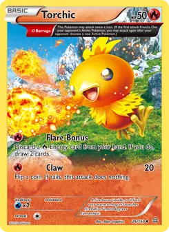 Torchic — Primal Clash #26, 2015. Illustrated by 5ban Graphics.
