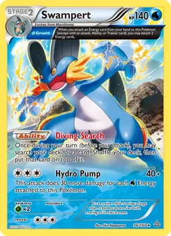 Swampert — Primal Clash #36, 2015. Illustrated by Shin Nagasawa.