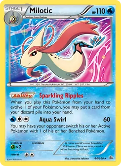 Milotic — Primal Clash #44, 2015. Illustrated by Sanosuke Sakuma.
