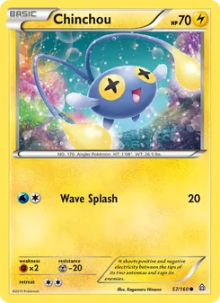 Chinchou — Primal Clash #57, 2015. Illustrated by Kagemaru Himeno.