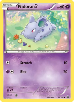 Nidoran♀ — Primal Clash #66, 2015. Illustrated by Mizue.