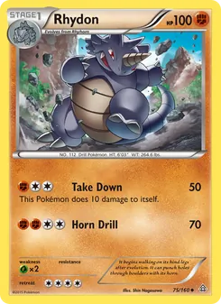 Rhydon — Primal Clash #75, 2015. Illustrated by Shin Nagasawa.