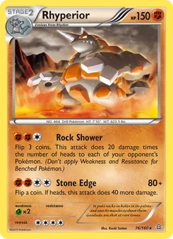 Rhyperior — Primal Clash #76, 2015. Illustrated by Kouki Saitou.