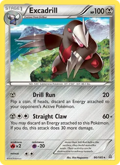 Excadrill — Primal Clash #96, 2015. Illustrated by Shin Nagasawa.