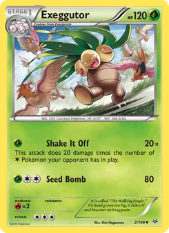 Exeggutor — Roaring Skies #2, 2015. Illustrated by Shin Nagasawa.