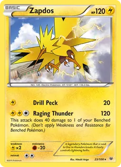 Zapdos — Roaring Skies #23, 2015. Illustrated by Hitoshi Ariga.