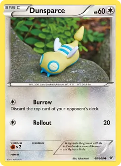Dunsparce — Roaring Skies #68, 2015. Illustrated by Yuka Morii.