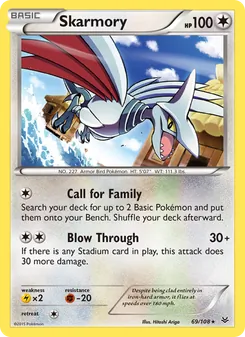 Skarmory — Roaring Skies #69, 2015. Illustrated by Hitoshi Ariga.