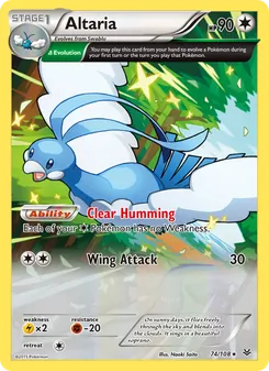 Altaria — Roaring Skies #74, 2015. Illustrated by Naoki Saito.