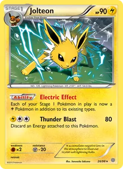Jolteon — Ancient Origins #26, 2015. Illustrated by Sanosuke Sakuma.
