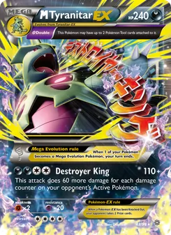 M Tyranitar EX — Ancient Origins #43, 2015. Illustrated by 5ban Graphics.