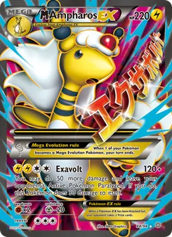 M Ampharos EX — Ancient Origins #88, 2015. Illustrated by 5ban Graphics.