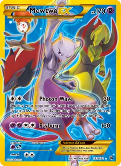 Mewtwo EX — BREAKthrough #163, 2015. Illustrated by Mitsuhiro Arita.