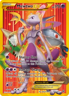Mewtwo EX — BREAKthrough #164, 2015. Illustrated by Mitsuhiro Arita.