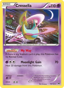Cresselia — BREAKthrough #70, 2015. Illustrated by kawayoo.