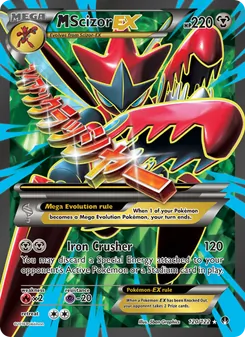 M Scizor EX — BREAKpoint #120, 2016. Illustrated by 5ban Graphics.