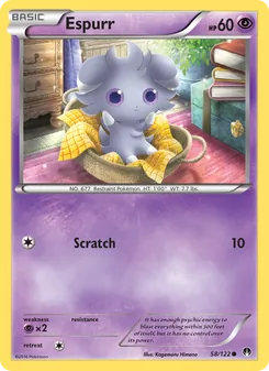 Espurr — BREAKpoint #58, 2016. Illustrated by Kagemaru Himeno.