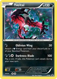 Yveltal — XY Black Star Promos #XY06, 2013. Illustrated by 5ban Graphics.
